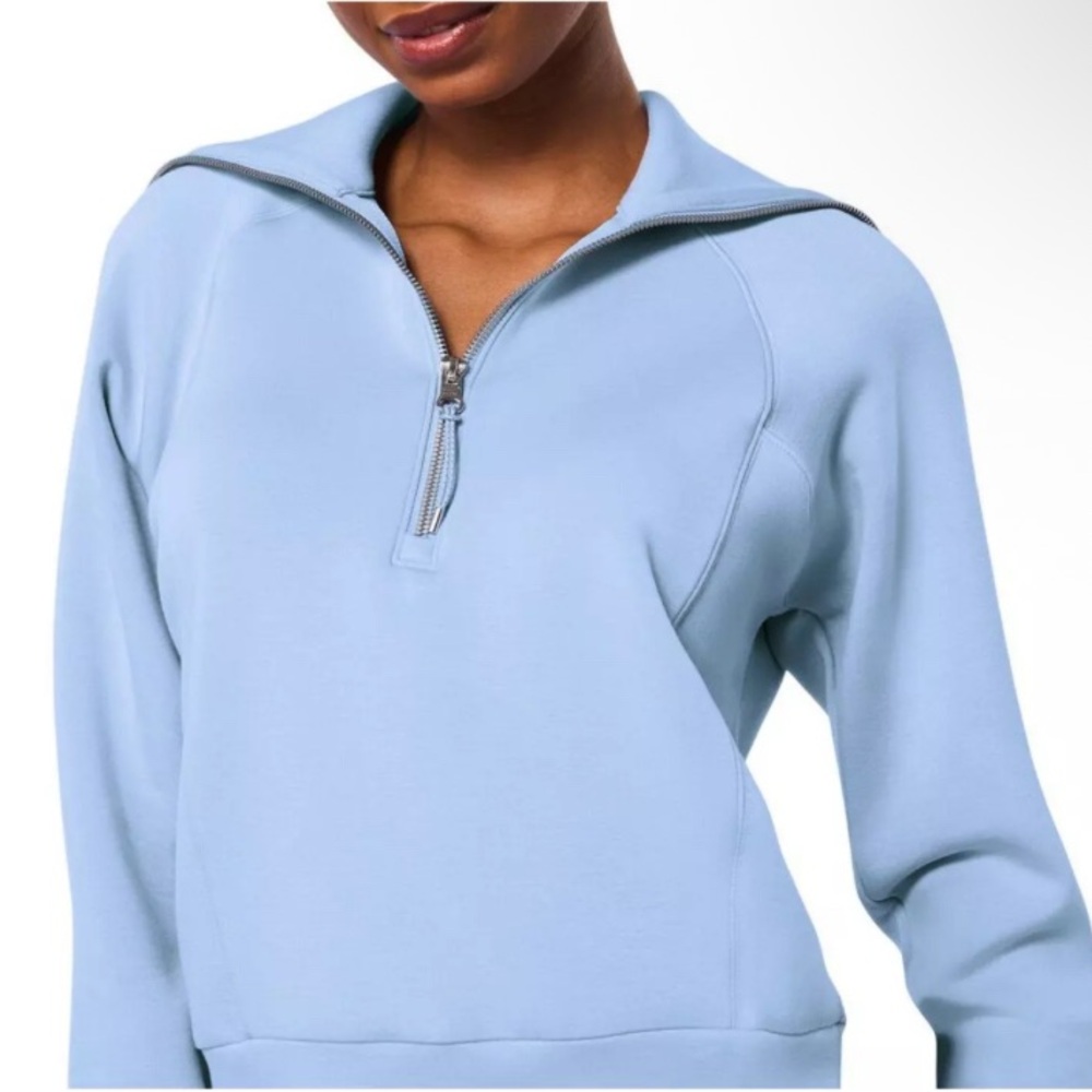 Essentials Sky Blue Half-Zip Sweatshirt